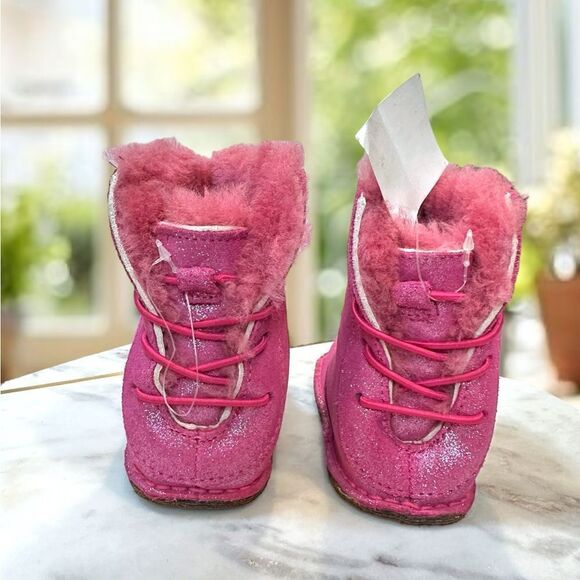 UGG Infant Baby Toddler Winter Boo Crib Shearling Boots Size 6/7 L 18-24 Months - Picture 8 of 14